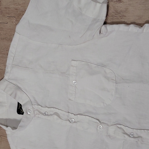Lamar Linen Band Collar Short Sleeve - Picture 6 of 6